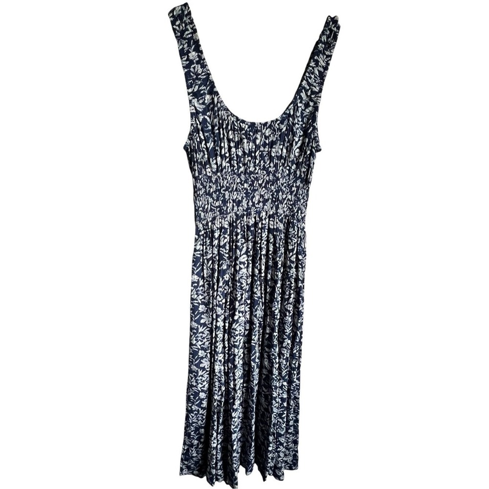 Faherty Navy Blue Floral Maxi Dress - Picture 2 of 12